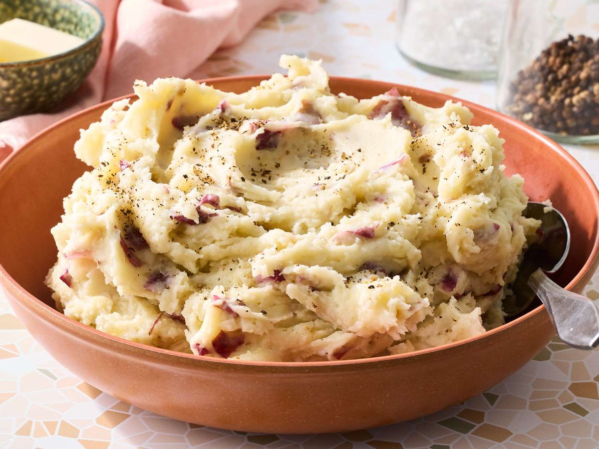 Red Garlic Mashed Potatoes